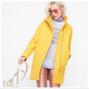 J. Crew Yellow Italian Stadium Cloth Cocoon Coat